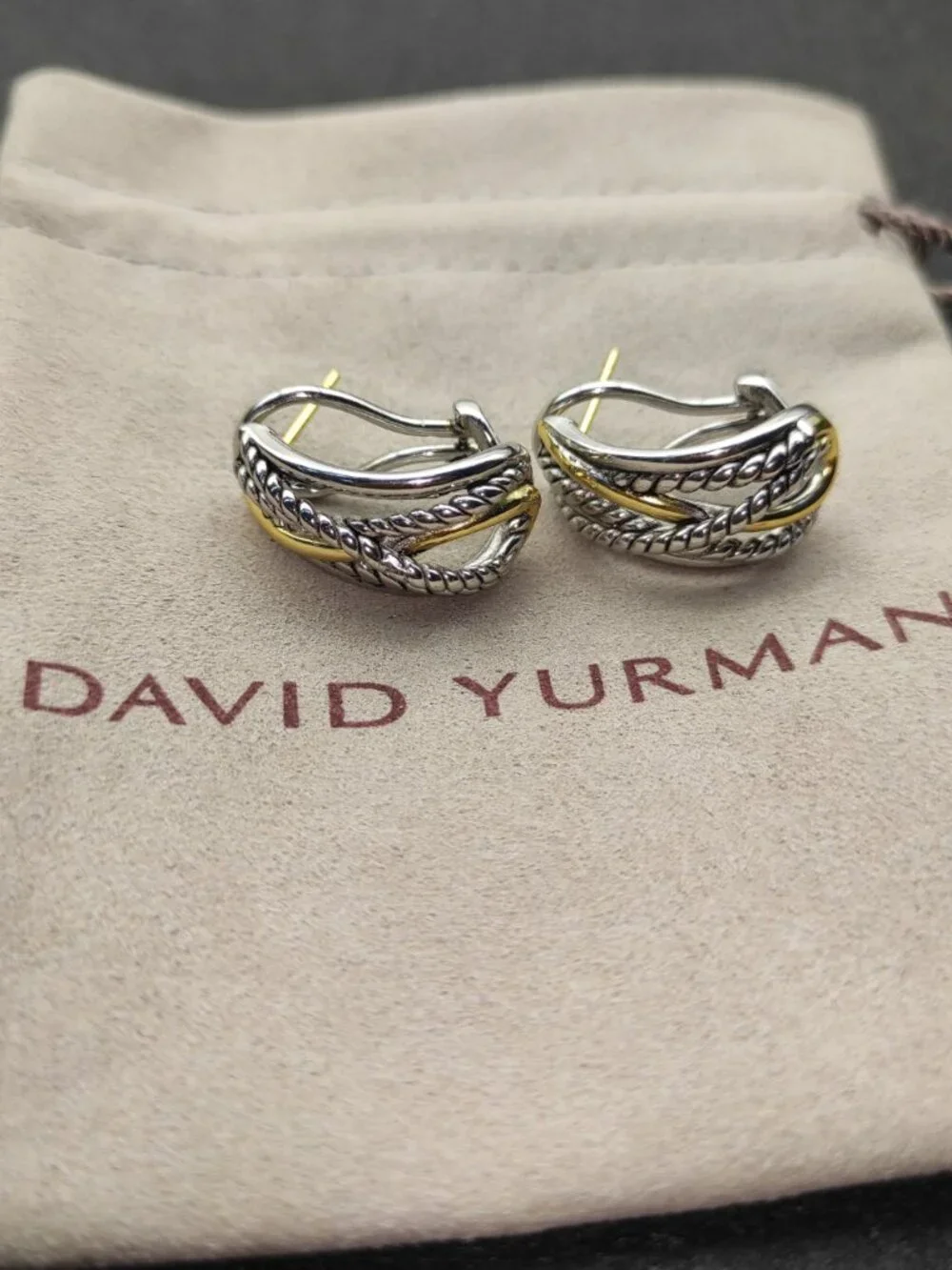 David Yurman 925 Silver Earrings with Original Pouch - Picture 7 of 8